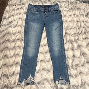 Abercrombie & Fitch Light Blue Distressed Ankle Jeans